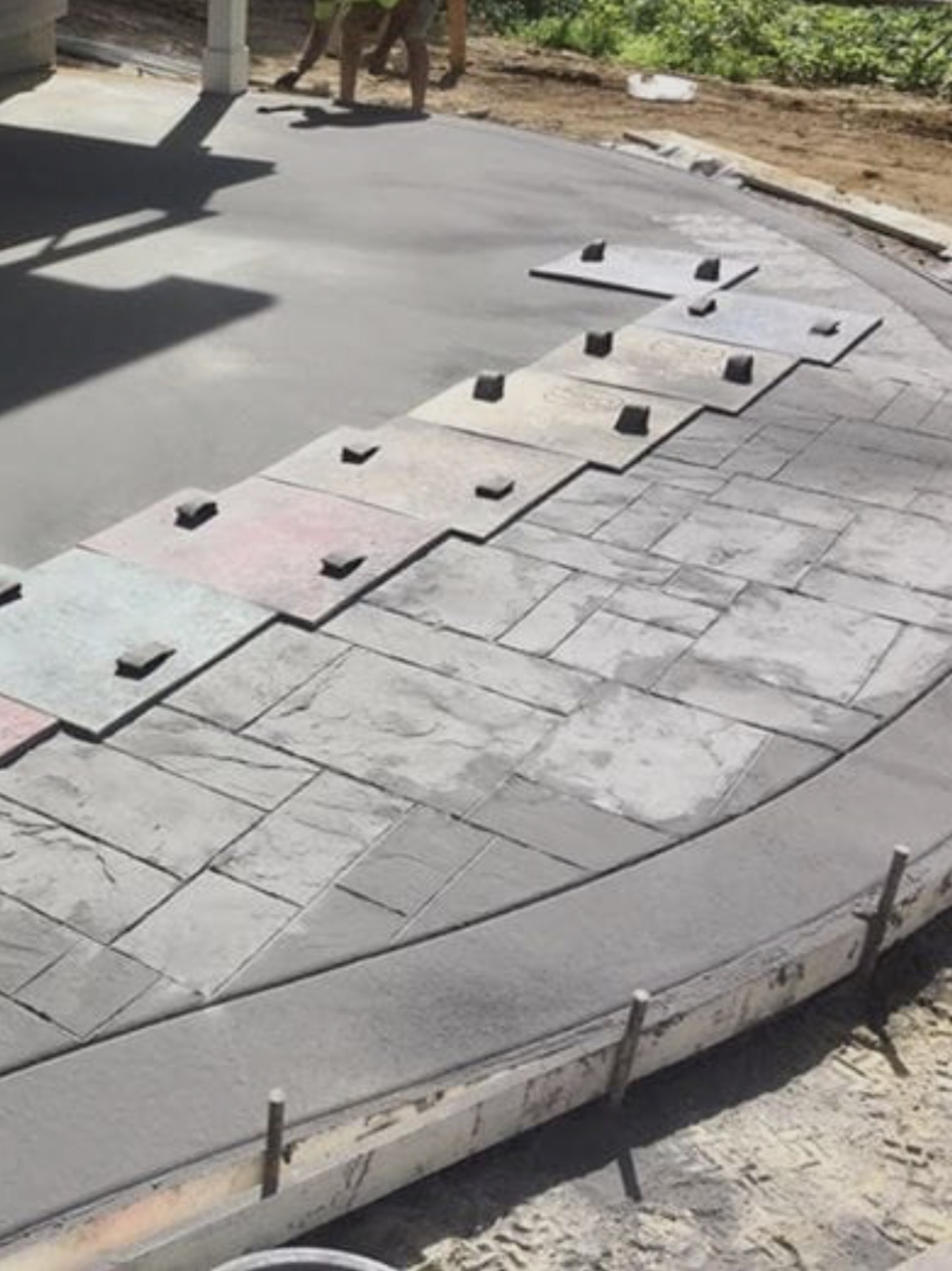 Stamped concrete in progress